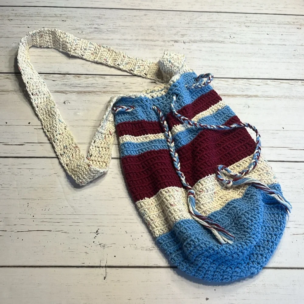 Handmade Crocheted Hobo Crossbody Bag